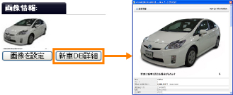 新車DB照会で諸元情報を提示。イメージ