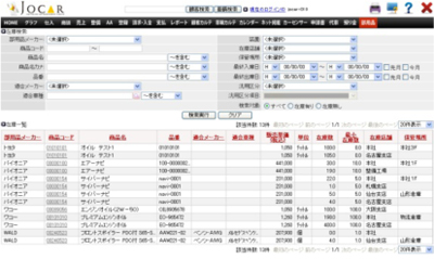 部用品の詳細設定が可能（マスタ登録）