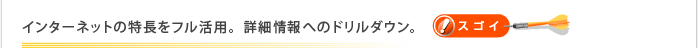 インターネットの特長をフル活用。詳細情報へのドリルダウン。